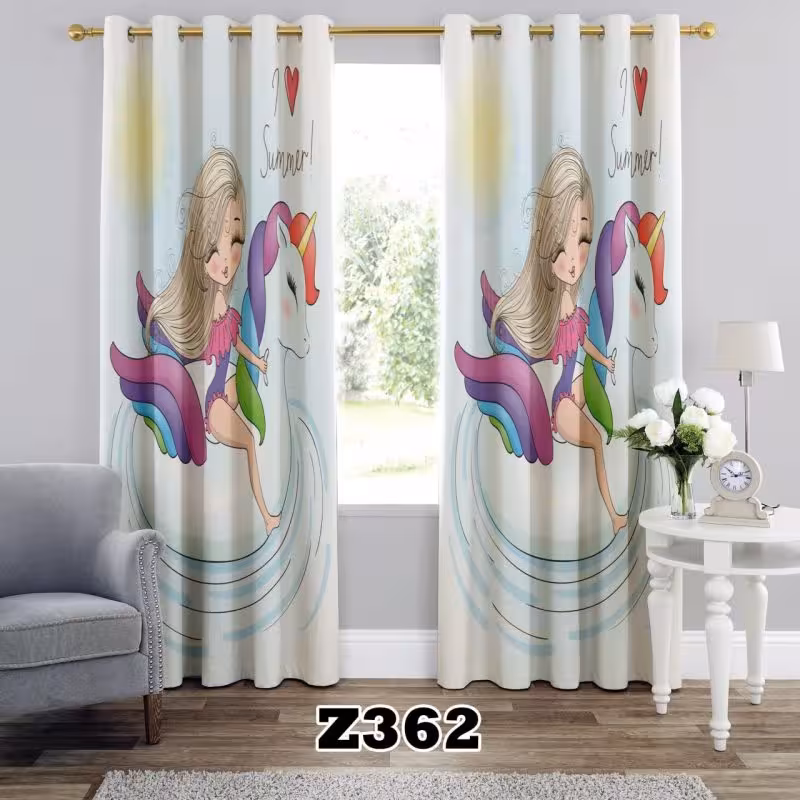 پرده سه بعدی طرح اسب تک شاخ