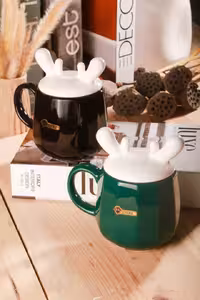 ماگ طرح گوزن یشمی مشکی RK