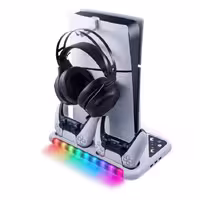 پایه فن و شارژر RGB دار ps5 – سفید