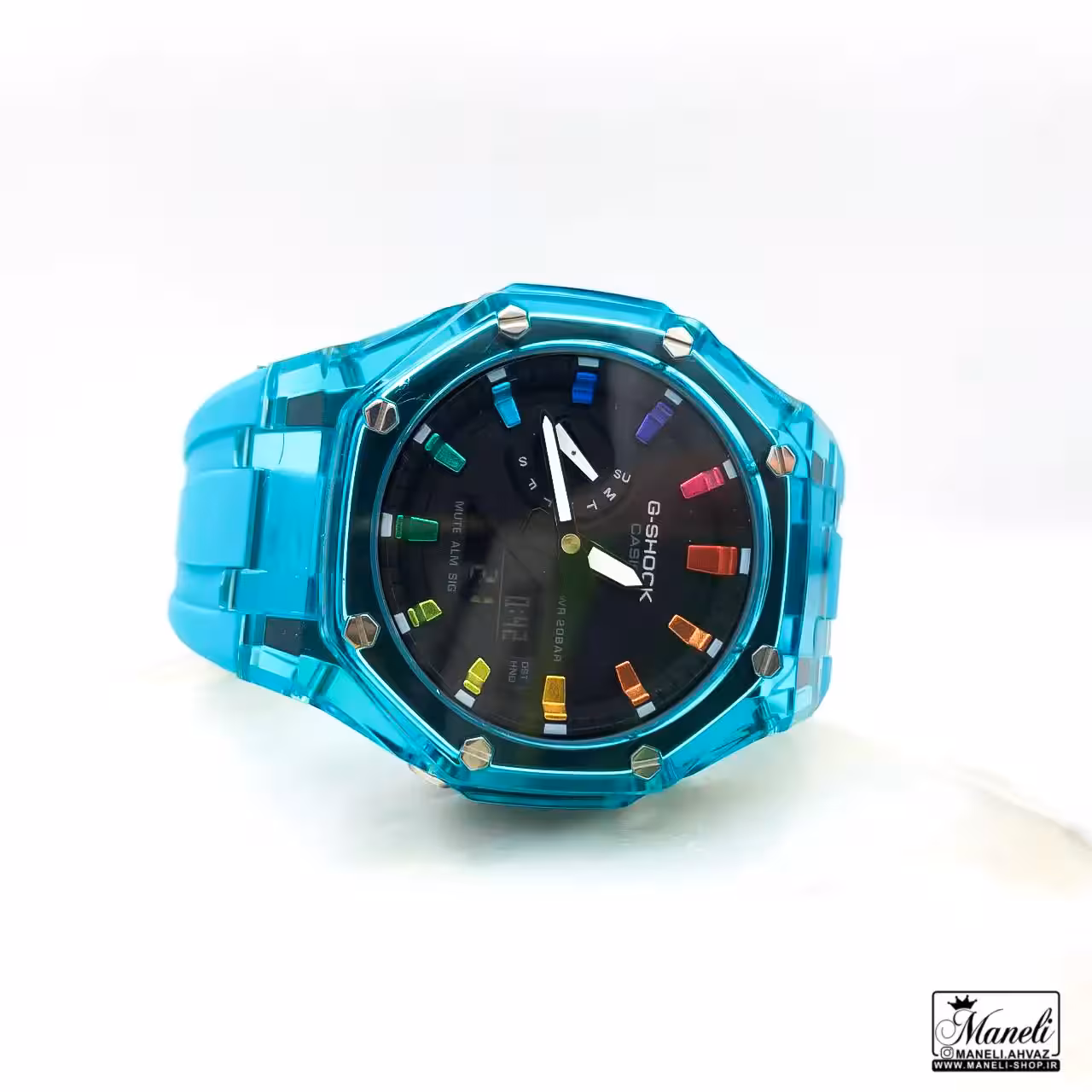 ساعت جی شاک آبی قاب شیشه ای | خاص و متفاوت 14030493