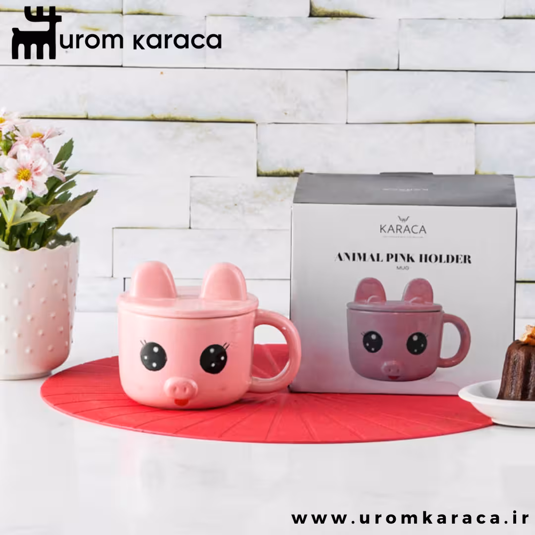 ماگ کاراجا Animal Pink طرح خوک