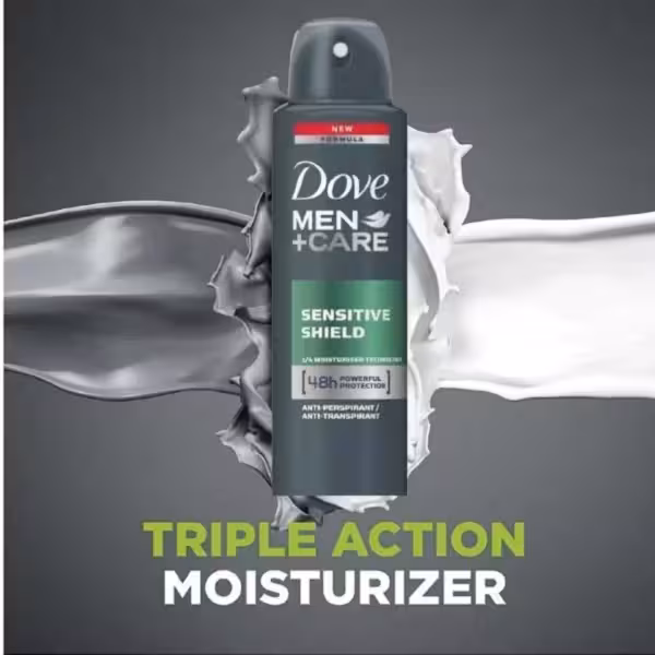 اسپری ضد تعریق مردانه داو  حجم 150 میل ساخت انگلستان مدل sensitive shield
