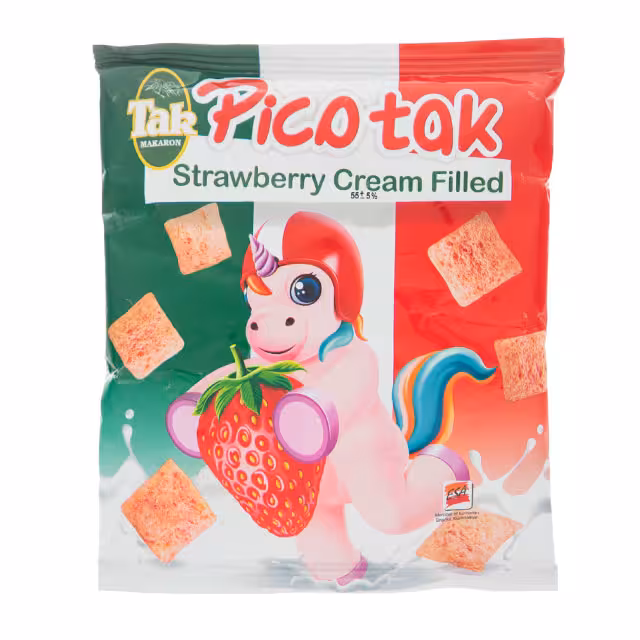 پیکوتک بالشتی مغزدار توت فرنگی تک ماکارون 55 گرمی