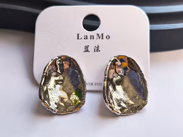 گوشواره آینه ای مینیمال شیک و ساده