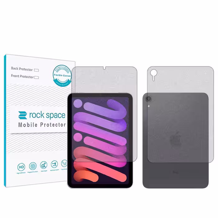 محافظ صفحه نمایش مات راک اسپیس مدل HyMTT مناسب برای تبلت اپل iPad mini (2021) به همراه محافظ پشت تبلت