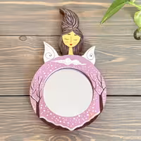 آینه دستی نازگل طرح پنج