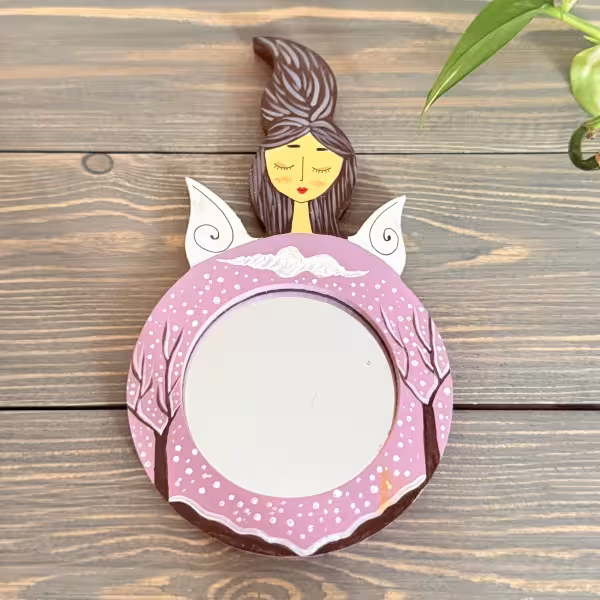 آینه دستی نازگل طرح پنج