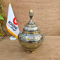 شکلات خوری بزرگ بدون پایه برنز سیاه قلم