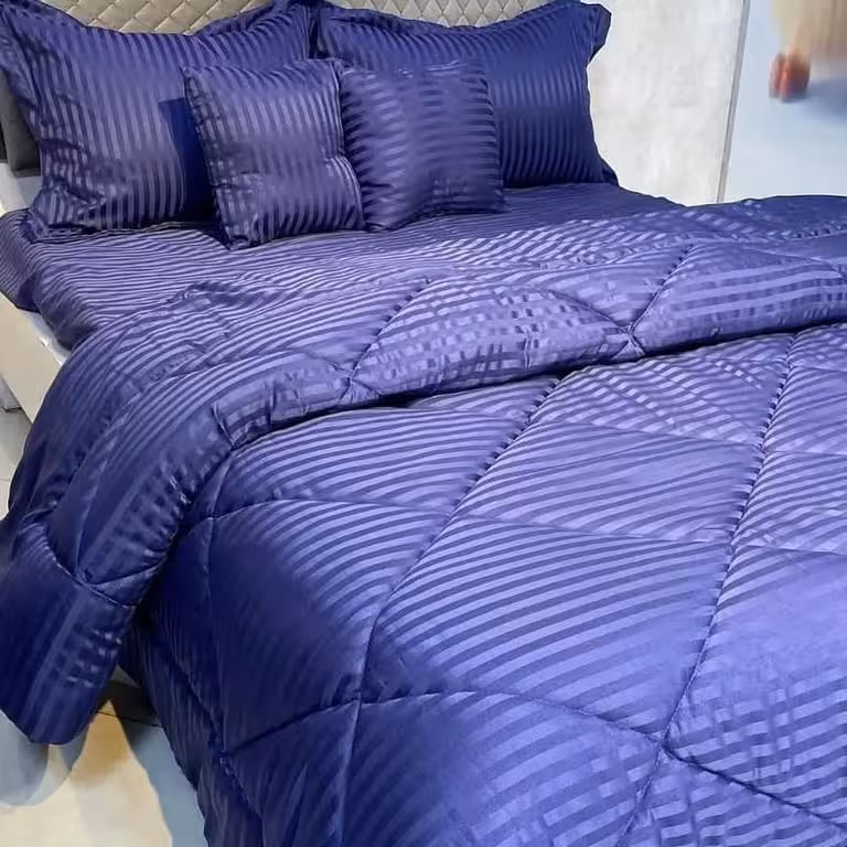 روتختی هتلی راه راه نخ پنبه سرمه ای