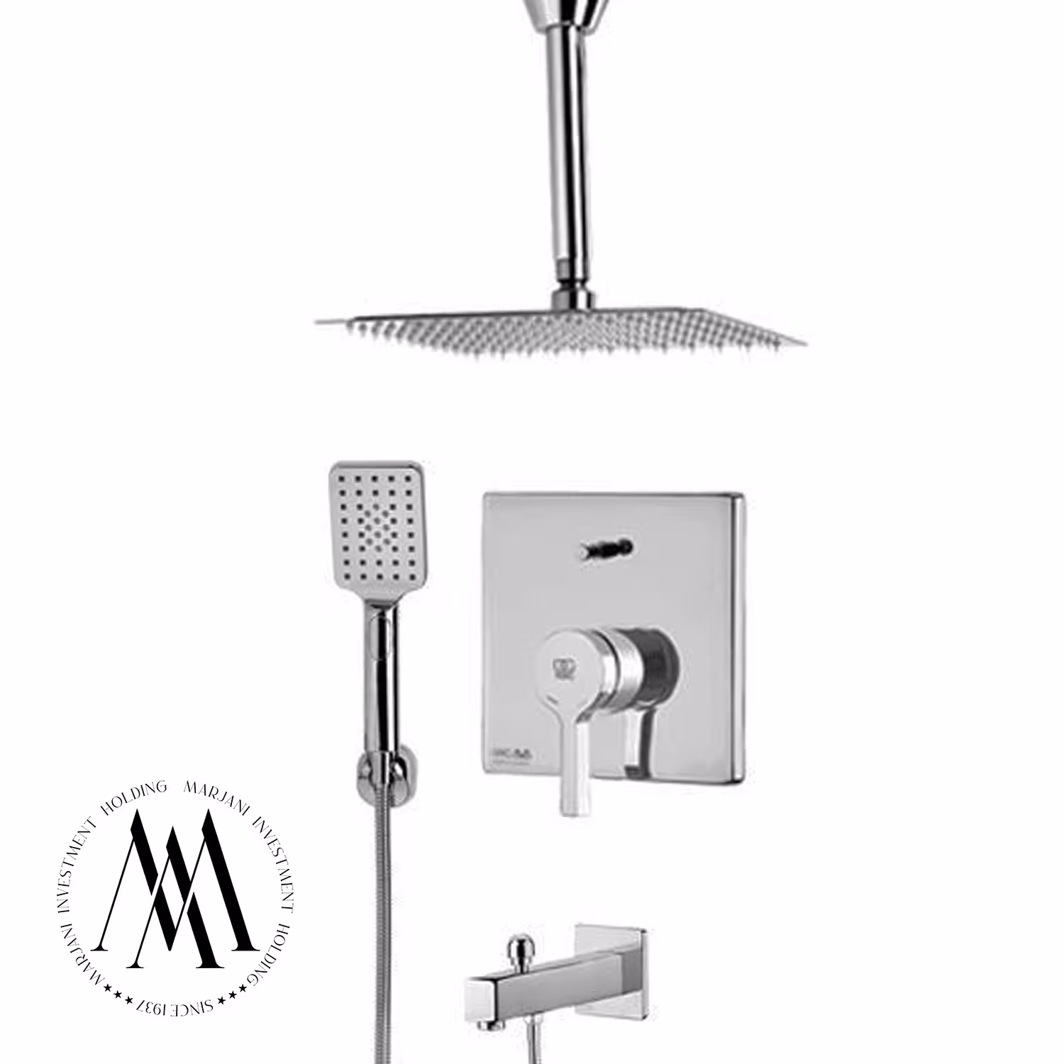 شیر حمام توکار kwc مدل آوا تیپ4 ، ترازدار S25 (کروم)