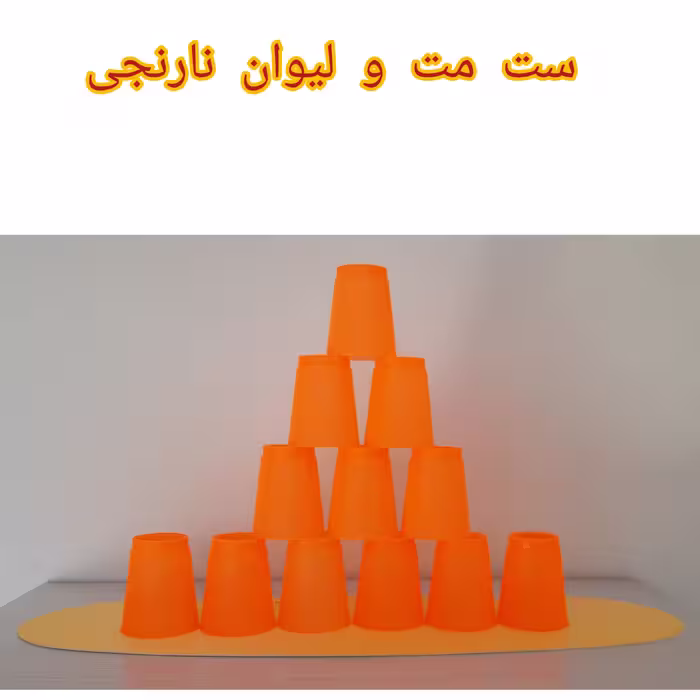 لیوان چینی سری حرفه ای بسته 12 عددی به همراه مت با رنگ بندی متنوع 