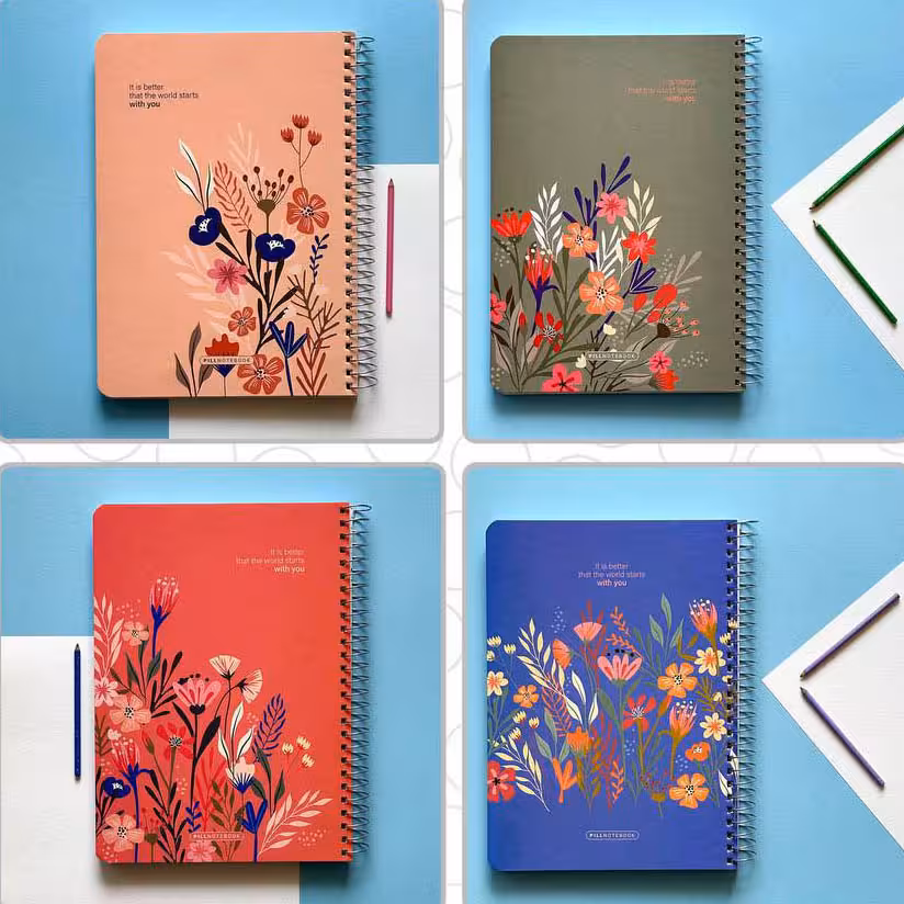 دفتر پیل وزیری اسپرینگ 100 برگ جلد سخت PILL NOTEBOOK Spring