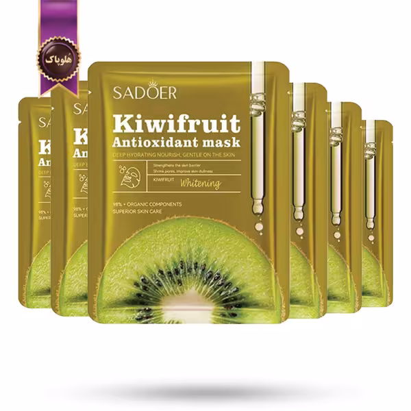 6 عدد ماسک صورت ورقه‌ ای سادور SADOER مدل عصاره کیوی Kiwifruit پک 1 عددی (اورجینال)