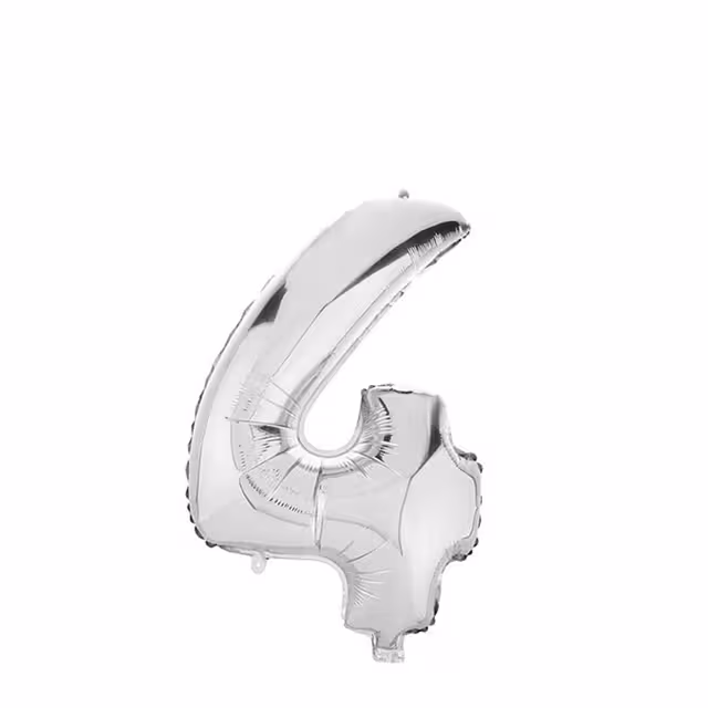 بادکنک فویلی عدد 4 نقره ای 32 اینچی