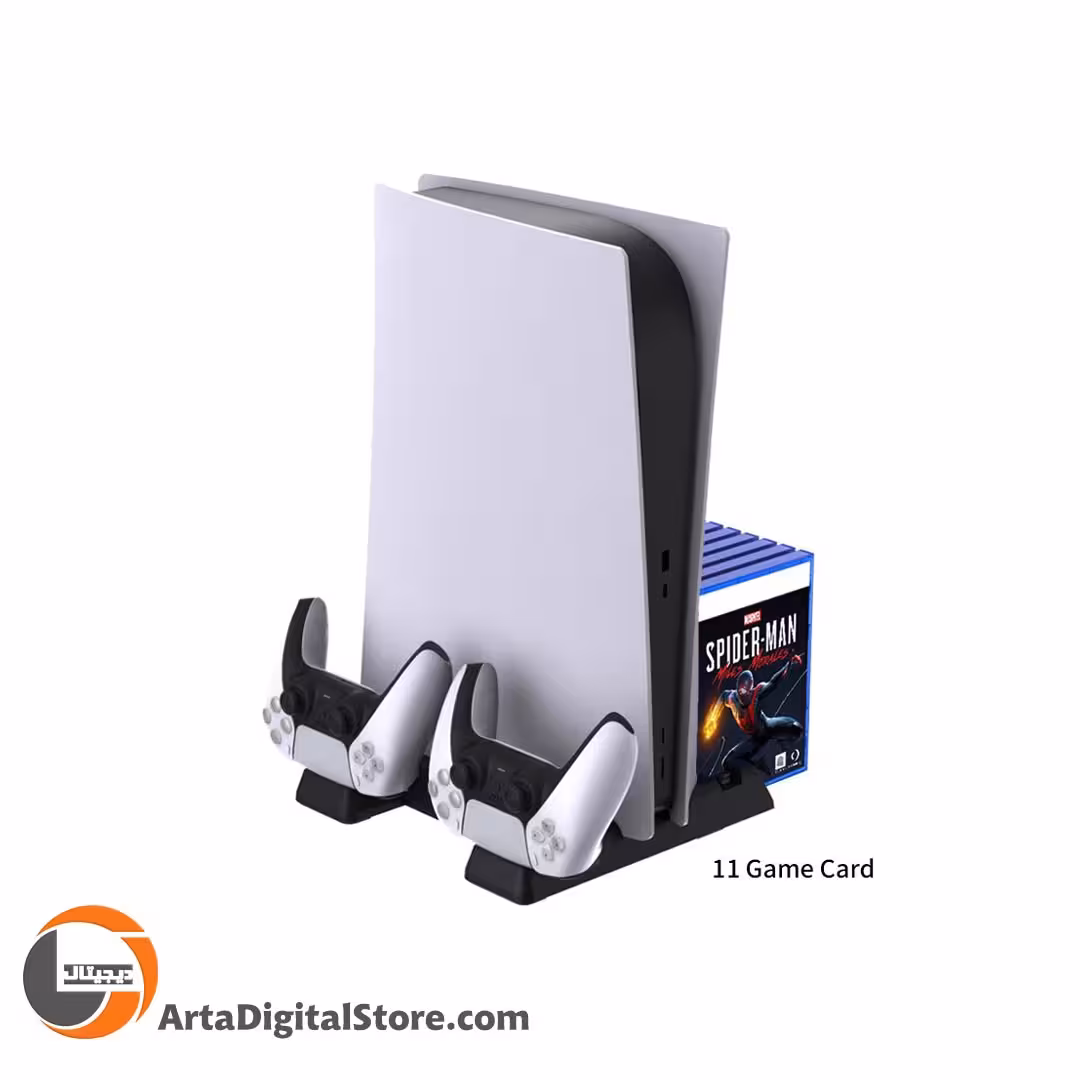 پایه شارژ دسته و خنک کننده Dobe PS5 TP5-0593 Charging Stand With Cooling Fan Black مناسب PS5