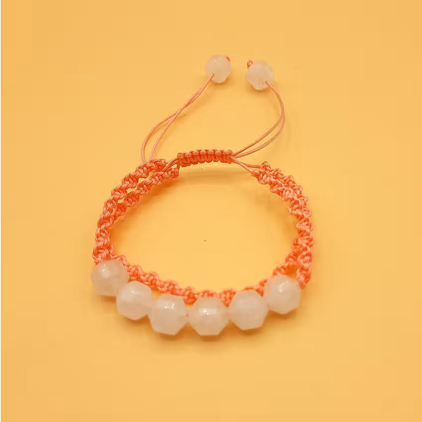 دستبند بافت رز کوارتز تراش کد 310211