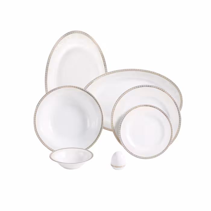 سرویس چینی 28 پارچه 6 نفره طرح ریوا طلایی