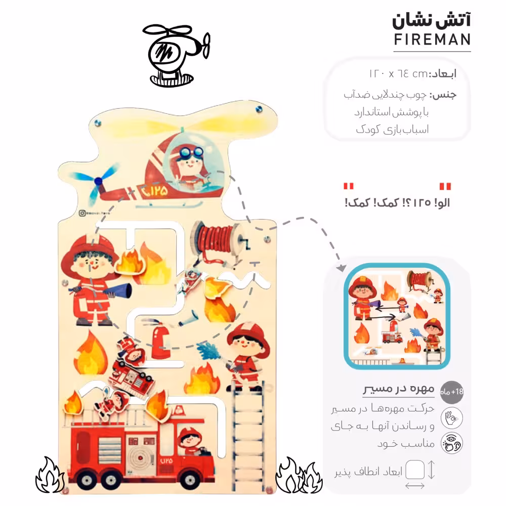 تخته هوش بیزی برد طرح آتشنشان