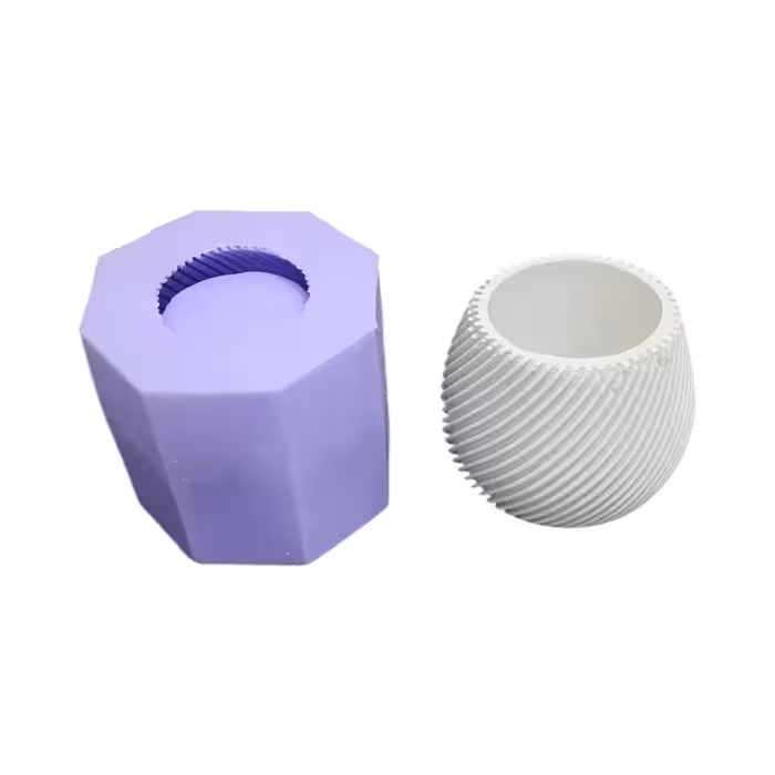 قالب سیلیکونی گلدان شیاردار ارتفاع 7.5 قطر 9 سانت