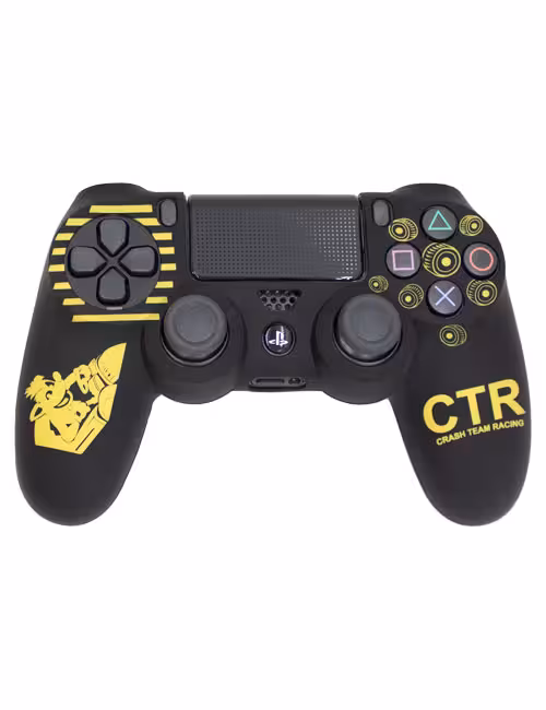 روکش محافظ دسته PS4 لیزری مشکی زرد طرح کراش