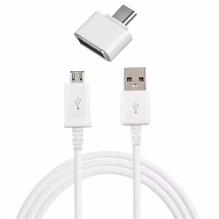 کابل تبدیل USB به microUSB مدل EP-DG925UWE طول 1 متر به همراه مبدل OTG microUSB