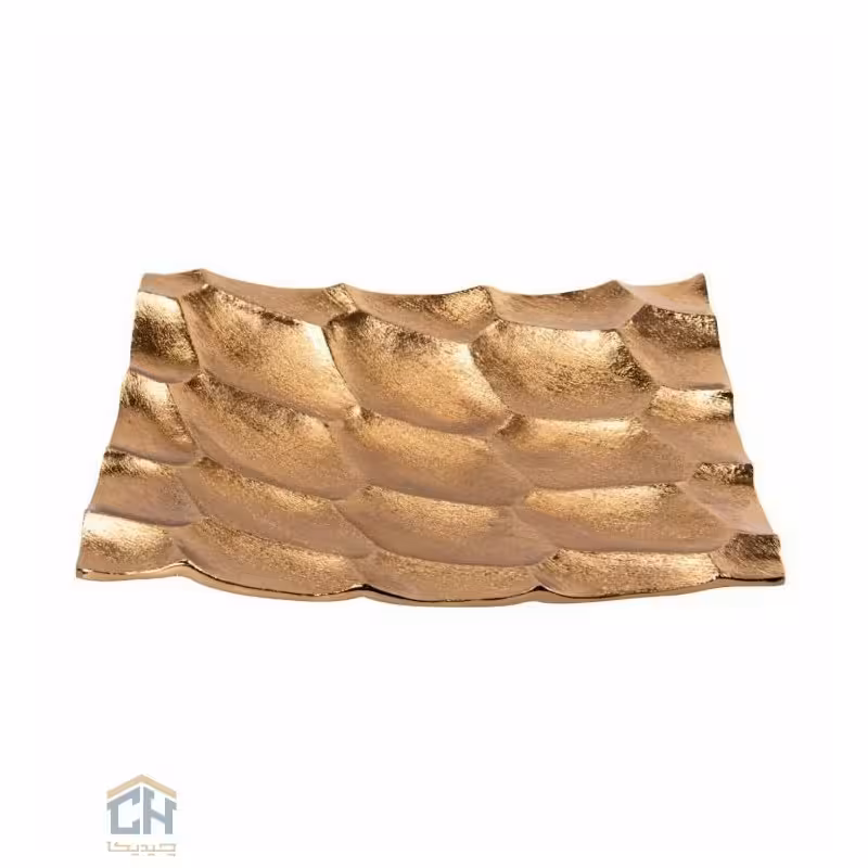 شیرینی خوری مربع آلومینیوم طلایی گلدکیش مدل GK817343-1