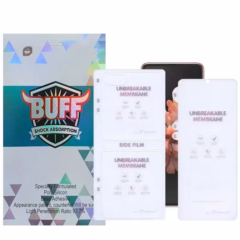 محافظ صفحه نمایش مات بوف مدل Hydrogel-Matte مناسب برای گوشی موبایل سامسونگ Galaxy Z Flip 7 به همراه محافظ پشت گوشی