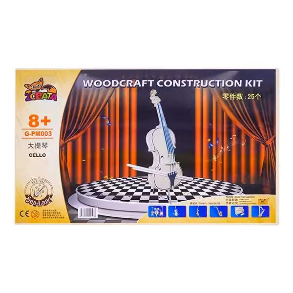 پازل چوبی سه بعدی ویولن سل