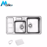 سینک استیل البرز کد 813 توکار دو لگنه