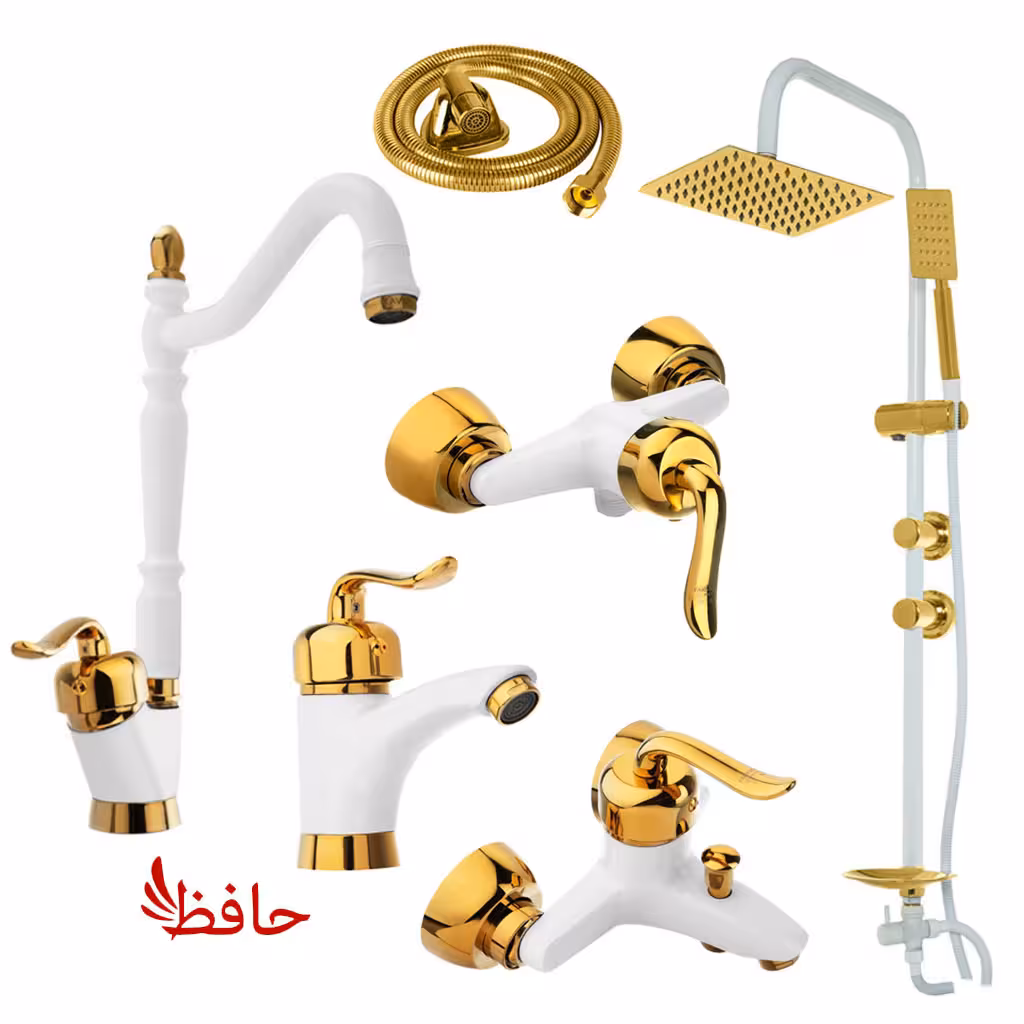 پک شش تایی قاجاری سفید طلایی