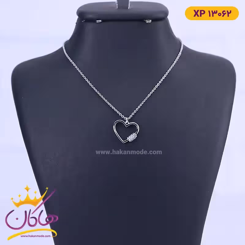 گردنبند استیل زنانه آویز قلب نقره ای | xp 13062