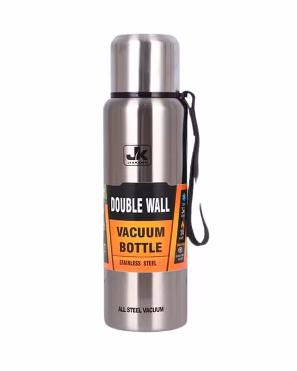 فلاسک درب استیل نقره ای جی کی JK حجم 1 لیتر