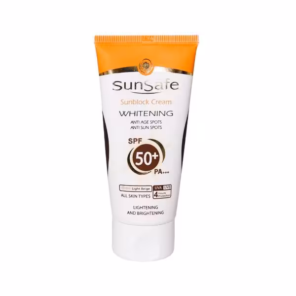 کرم ضد آفتاب SPF50 روشن کننده سان سیف مناسب انواع پوست 40 گرم