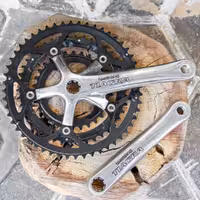طبق قامه دوچرخه کورسی جاده شیمانو مدل تیاگرا کد 4404 نقره ای با طول 170 میلیمتر Shimano Onroad Bicycle Cranckset Tiagra FC-4404 170mm