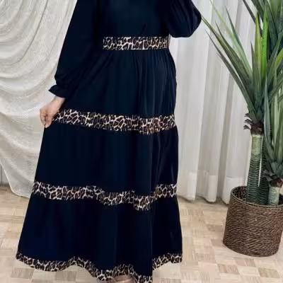 پیراهن ساحلی زنانه دیسکو مدل پیراهن عروسکی پلنگی