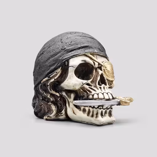مجسمه اسکلت دزددریایی مدل Knife رنگ استخوانی کد Shah934