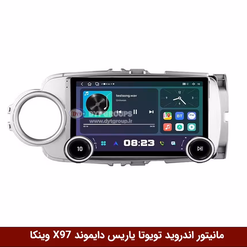 مانیتور ولوم‌دار تویوتا یاریس برند دایموند 2K مدل X97 FLY وینکا - 9.7 اینچ