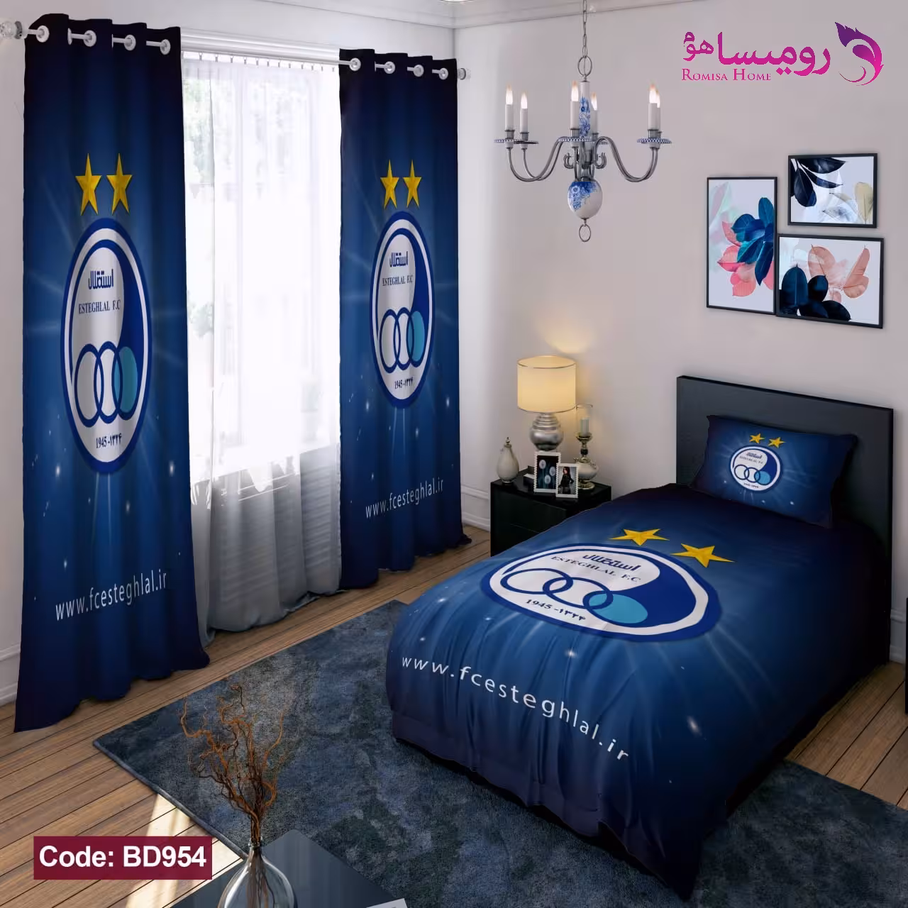 قیمت و خرید روتختی طرح استقلال آبی یک نفره برند دکو کد BD954