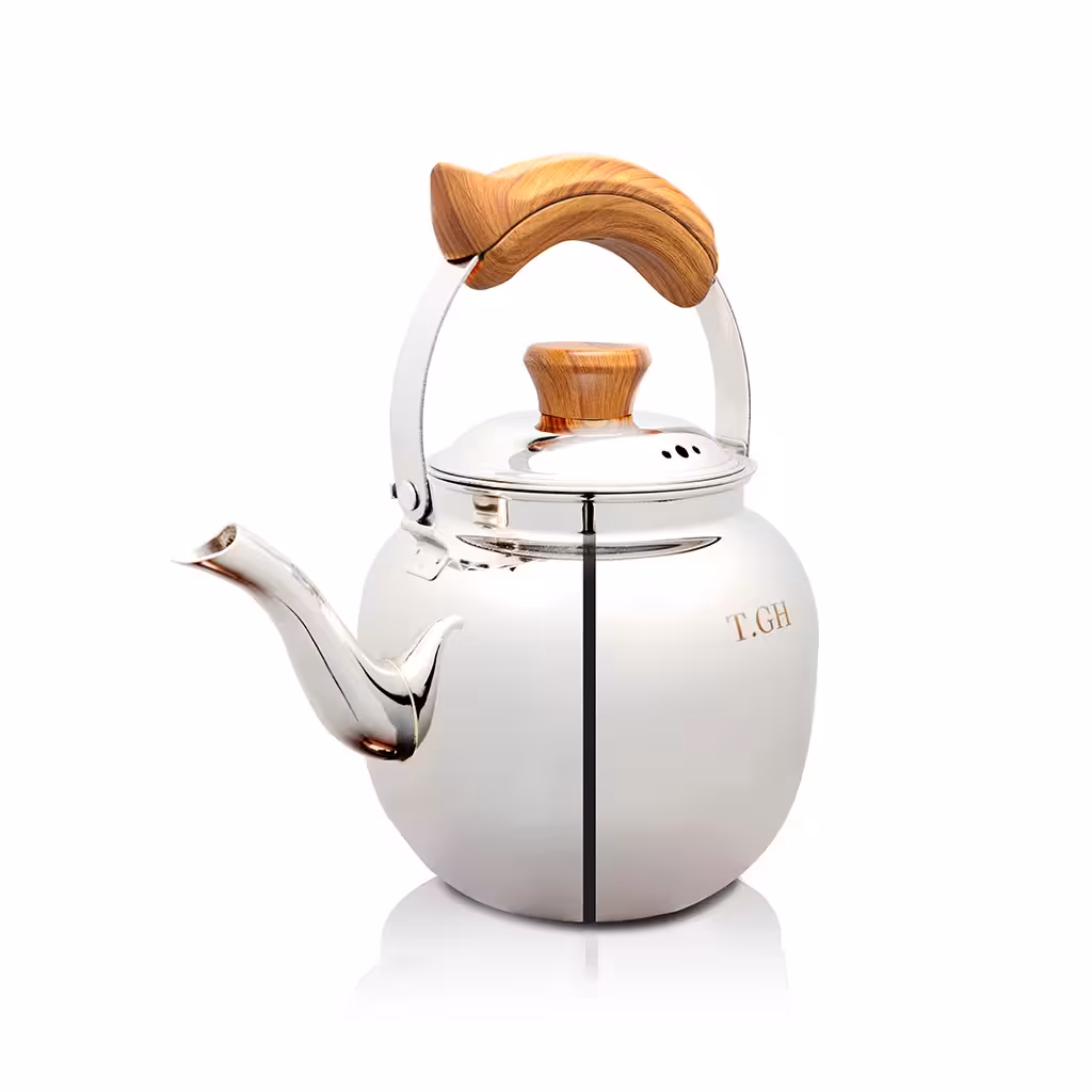 کتری لوله دار قیطاسی 3.5 لیتری مدل 40009 براق کف چدن