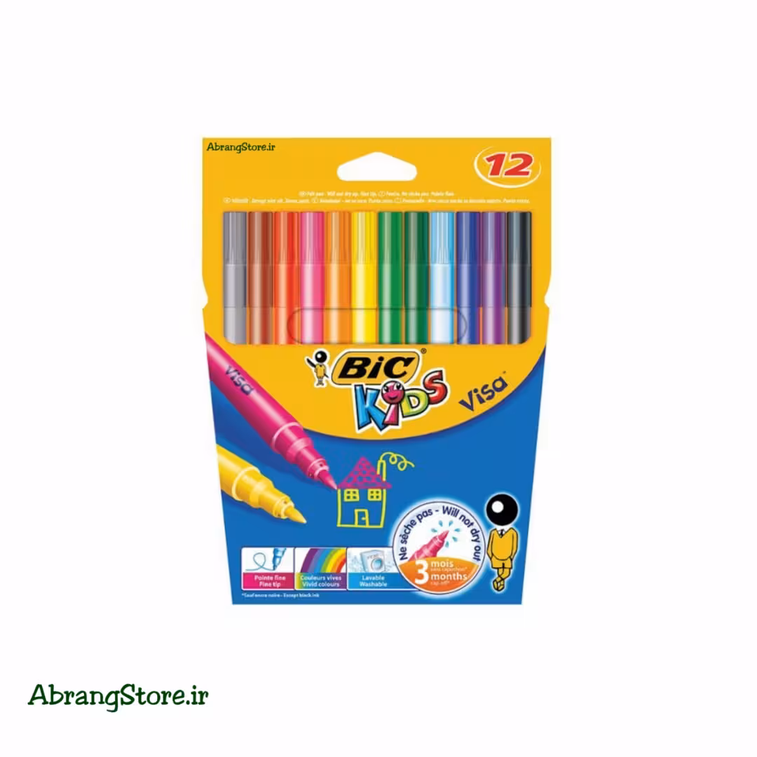 ماژیک بیک ویزا 12 رنگ | BIC Kids Visa