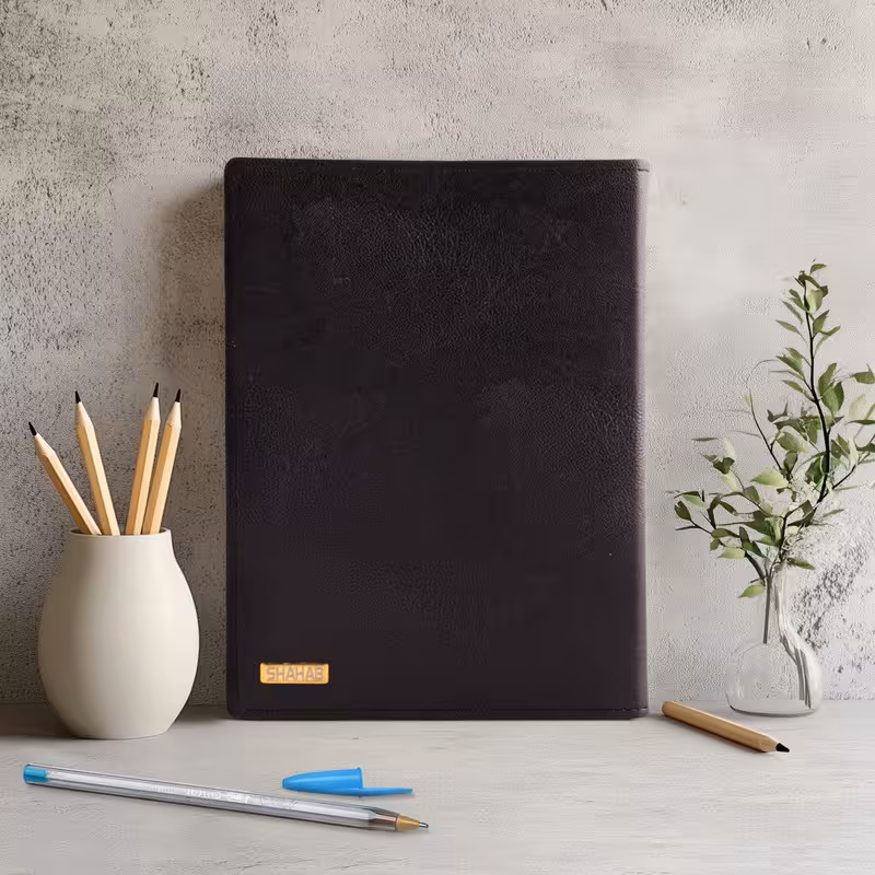 کلاسور مدل  چرمی جیب دار 26 حلقه | چاوه