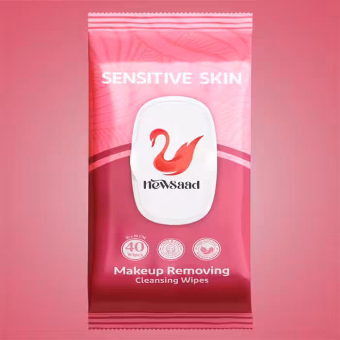 دستمال مرطوب پاک‌ کننده پوست حساس نیوساد 40 برگی