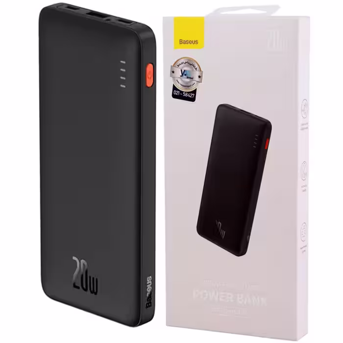 پاور بانک فست شارژ باسئوس مدل Airpow PPQD09000 PD 20W ظرفیت 10000 میلی آمپر ساعت