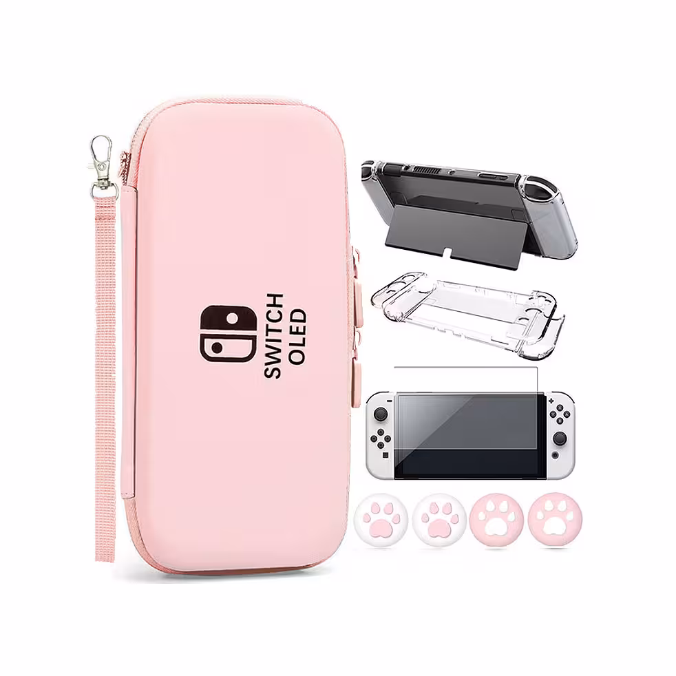 کیس محافظتی هفت کاره VGBUS برای Nintendo Switch صورتی