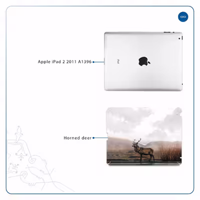 برچسب پوششی ماهوت مدل Horned Deer مناسب برای تبلت اپل iPad 2 2011 A1396