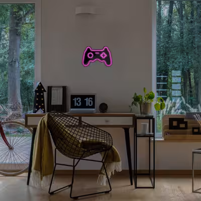 چراغ دیواری نئون دیزاین طرح Game-Controller-BL_PN