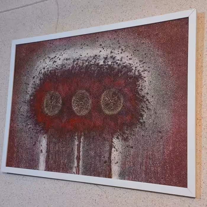 تابلو نقاشی میکس مدیا مدل قاصدک کد SHAG1