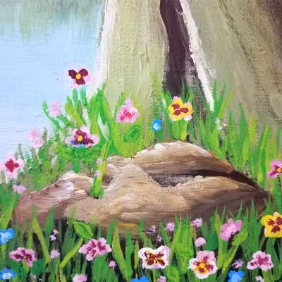 تابلو نقاشی اکریلیک طرح طبیعت