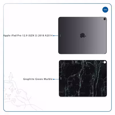 برچسب پوششی ماهوت مدل Graphite-Green-Marble مناسب برای تبلت اپل iPad Pro 12.9 (GEN 3) 2018 A2014