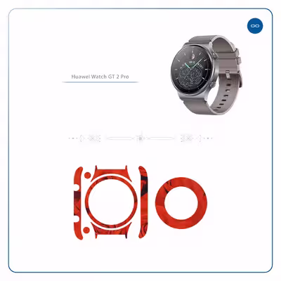 برچسب ماهوت طرح Red Flower مناسب برای ساعت هوشمند هوآوی Watch GT 2 Pro